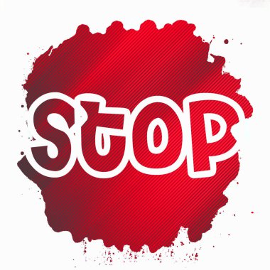 Soyut renkli arkaplan üzerindeki metni durdur 