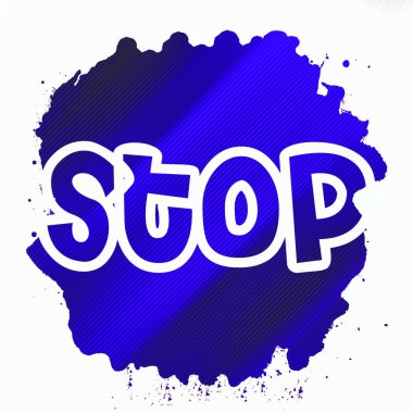 Soyut renkli arkaplan üzerindeki metni durdur 