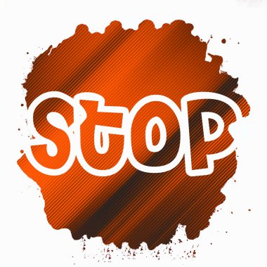 Soyut renkli arkaplan üzerindeki metni durdur 