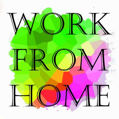 Soyut renkli arkaplan üzerindeki ev cümlesinden çalış