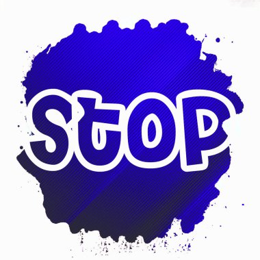 Soyut renkli arkaplan üzerindeki metni durdur 