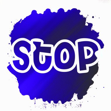 Soyut renkli arkaplan üzerindeki metni durdur 