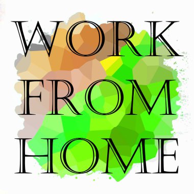 Soyut renkli arkaplan üzerindeki ev cümlesinden çalış