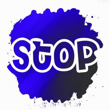 Soyut renkli arkaplan üzerindeki metni durdur 