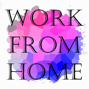 Soyut renkli arkaplan üzerindeki ev cümlesinden çalış