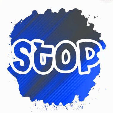 Soyut renkli arkaplan üzerindeki metni durdur 