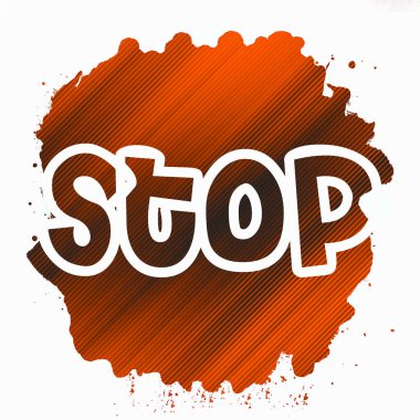 Soyut renkli arkaplan üzerindeki metni durdur 