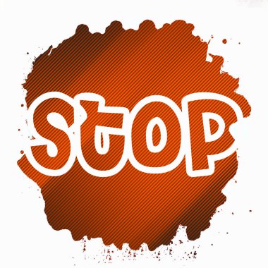 Soyut renkli arkaplan üzerindeki metni durdur 