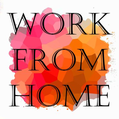 Soyut renkli arkaplan üzerindeki ev cümlesinden çalış