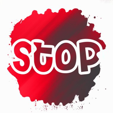 Soyut renkli arkaplan üzerindeki metni durdur 