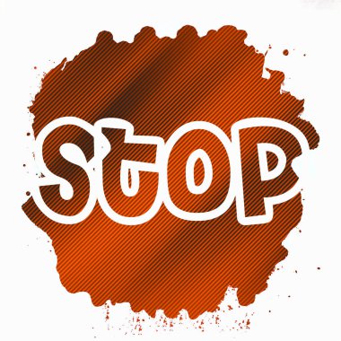 Soyut renkli arkaplan üzerindeki metni durdur 