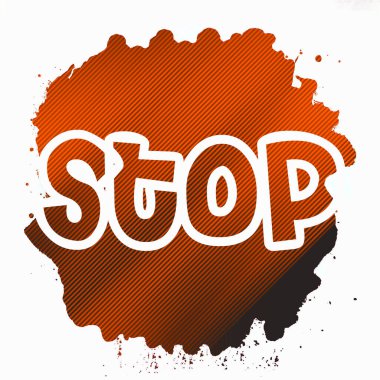 Soyut renkli arkaplan üzerindeki metni durdur 