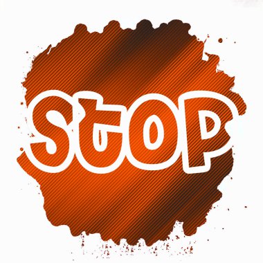 Soyut renkli arkaplan üzerindeki metni durdur 