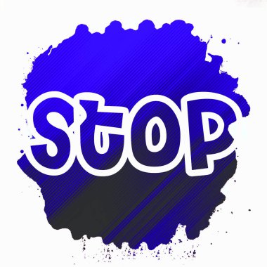 Soyut renkli arkaplan üzerindeki metni durdur 