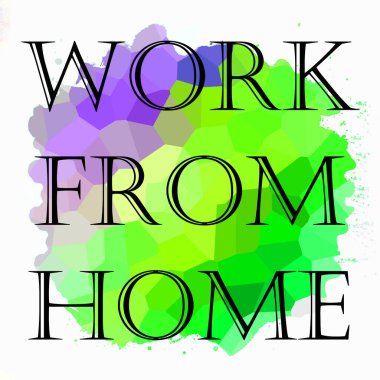 Soyut renkli arkaplan üzerindeki ev cümlesinden çalış