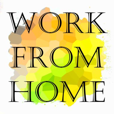 Soyut renkli arkaplan üzerindeki ev cümlesinden çalış