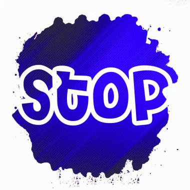 Soyut renkli arkaplan üzerindeki metni durdur 