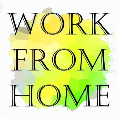 Soyut renkli arkaplan üzerindeki ev cümlesinden çalış