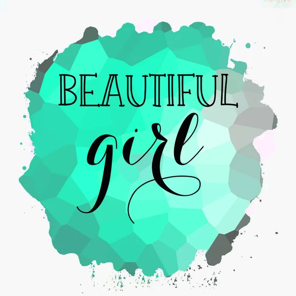 Piękny Tekst Dziewczyny Abstrakcyjnym Kolorowym Tle — Zdjęcie stockowe