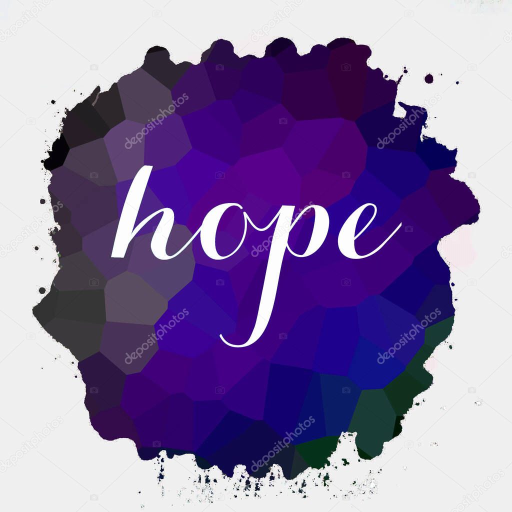 hope text on abstract colorful background