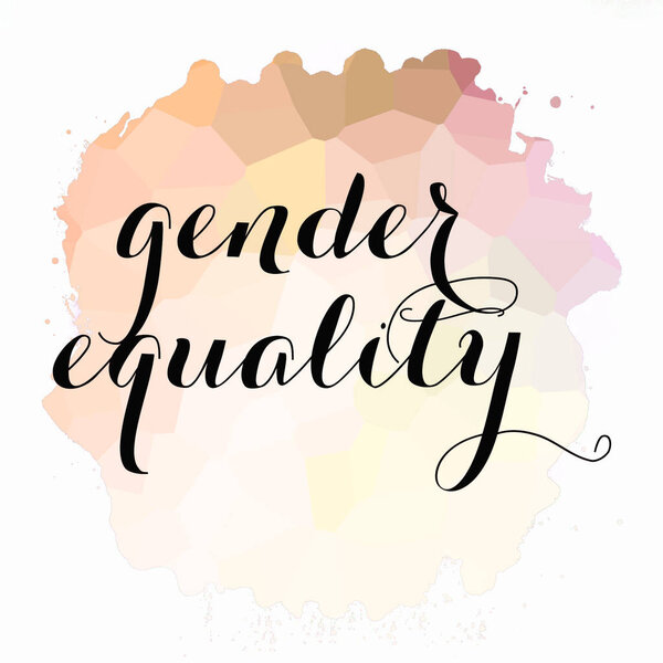 Gender equality text on abstract colorful background 