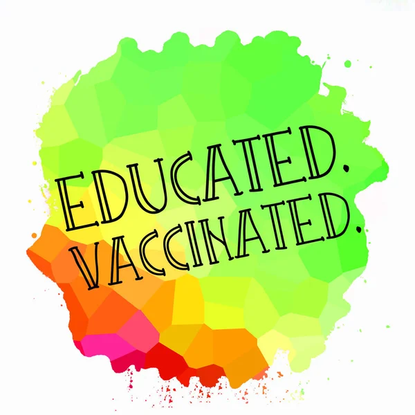 Educated Vaccinated Text Abstract Colorful Background — Stock Photo, Image