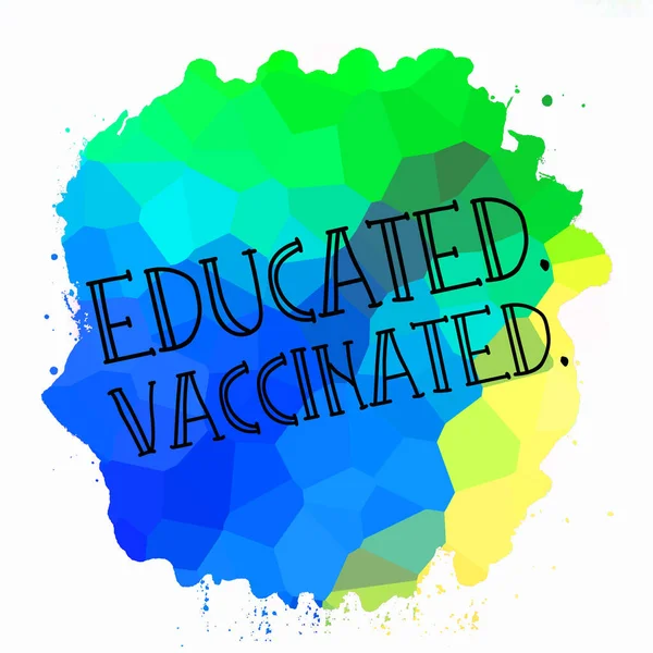 Utbildad Vaccinerad Text Abstrakt Färgglad Bakgrund — Stockfoto