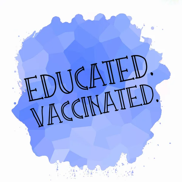 Educated Vaccinated Text Abstract Colorful Background — Stock Photo, Image