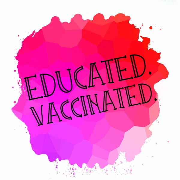 Texto Vacunado Educado Sobre Fondo Colorido Abstracto — Foto de Stock