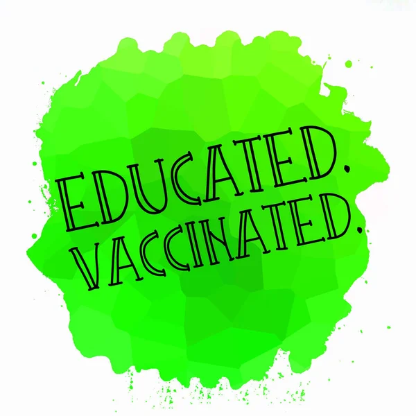 Educated Vaccinated Text Abstract Colorful Background — Stock Photo, Image