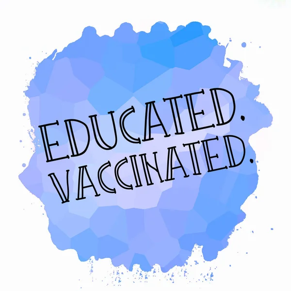 Educated Vaccinated Text Abstract Colorful Background — Stock Photo, Image