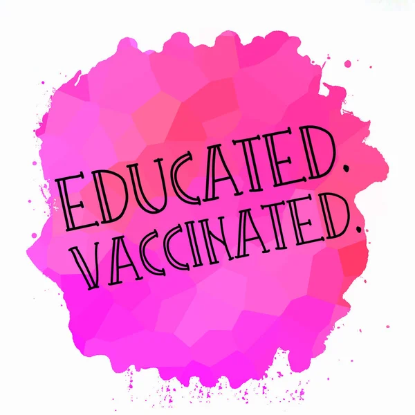 Texte Vacciné Éduqué Sur Fond Abstrait Coloré — Photo