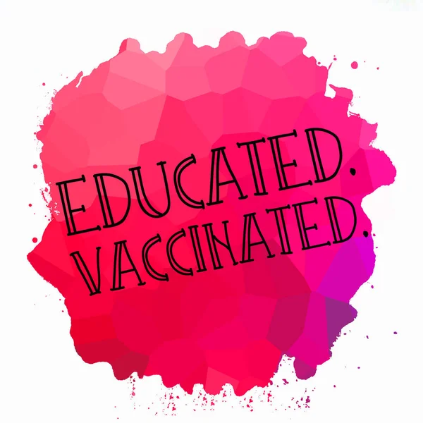 Vzdělaný Vakcinovaný Text Abstraktním Barevném Pozadí — Stock fotografie