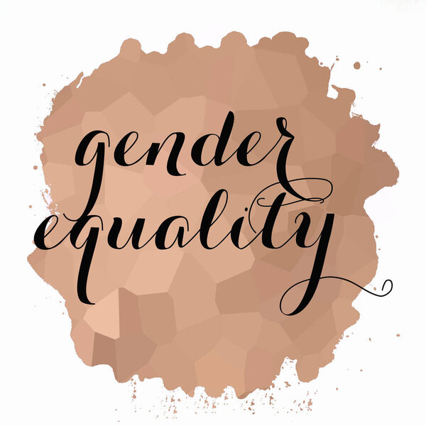 Gender equality text on abstract colorful background 