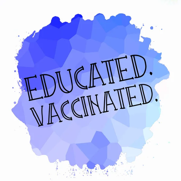Testo Vaccinato Istruito Sfondo Colorato Astratto — Foto Stock