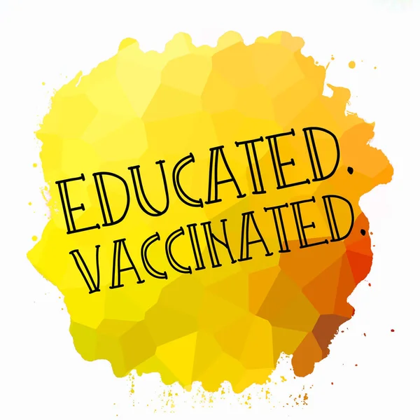 Educated Vaccinated Text Abstract Colorful Background — Stock Photo, Image