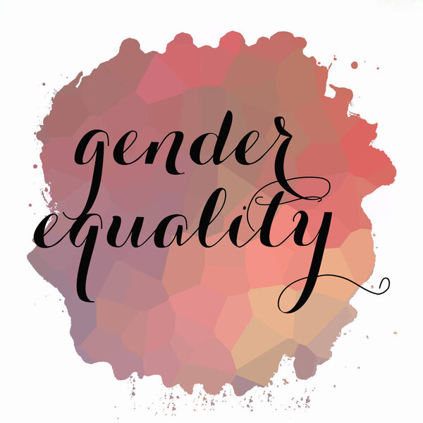 Gender equality text on abstract colorful background 