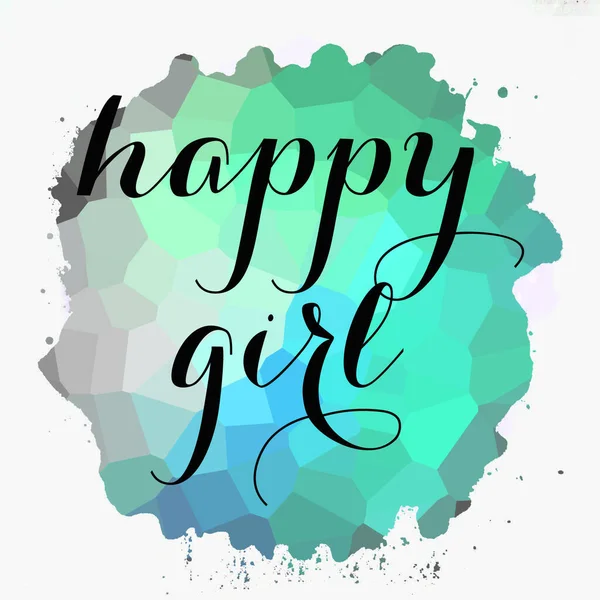 Happy Girl Texte Sur Fond Abstrait Coloré — Photo