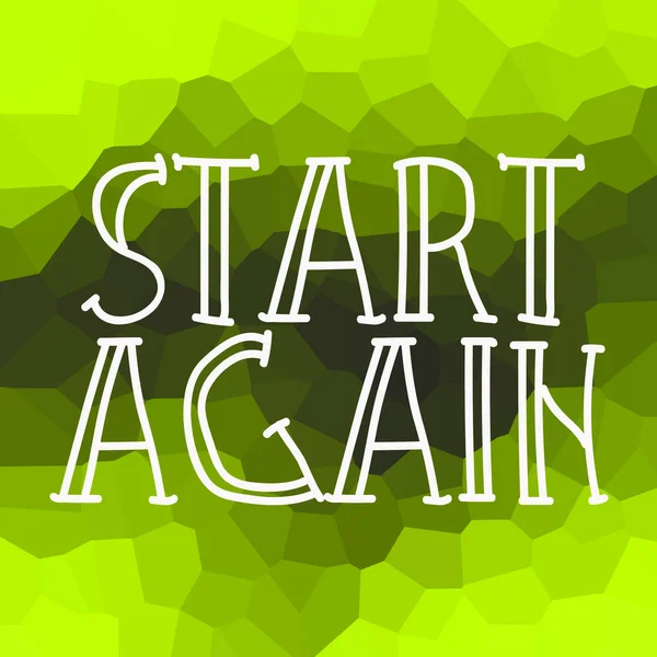 start again text on abstract colorful background