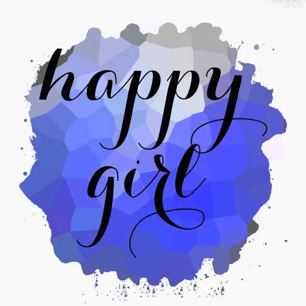 Happy Girl Texte Sur Fond Abstrait Coloré — Photo