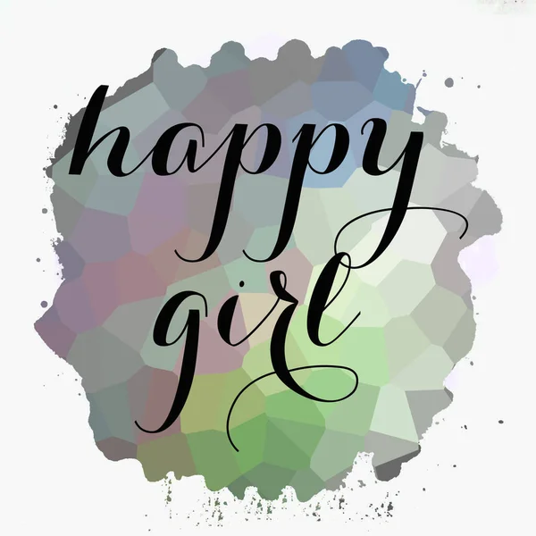 Happy Girl Texte Sur Fond Abstrait Coloré — Photo