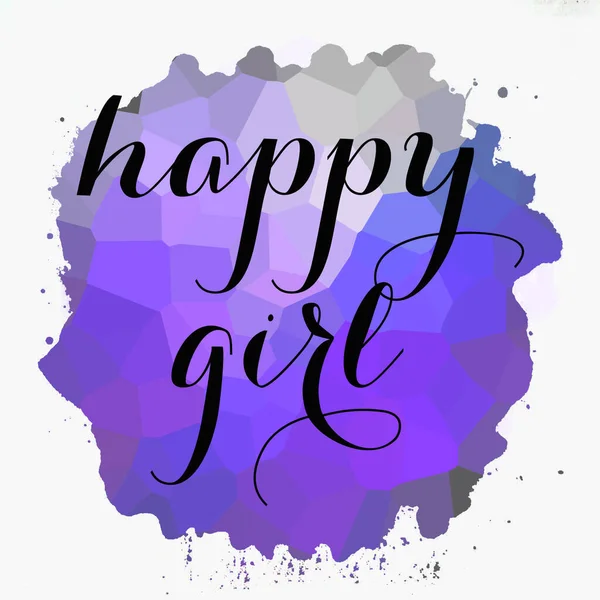 Happy Girl Texte Sur Fond Abstrait Coloré — Photo