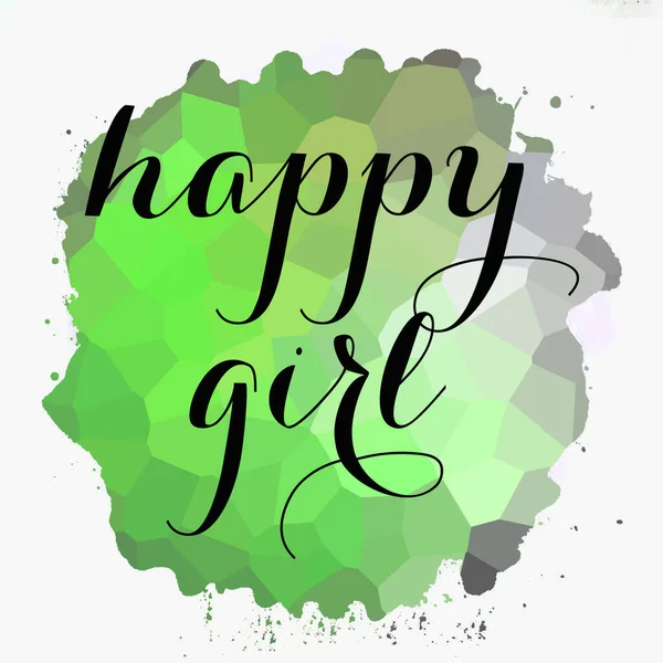 Happy Girl Texte Sur Fond Abstrait Coloré — Photo