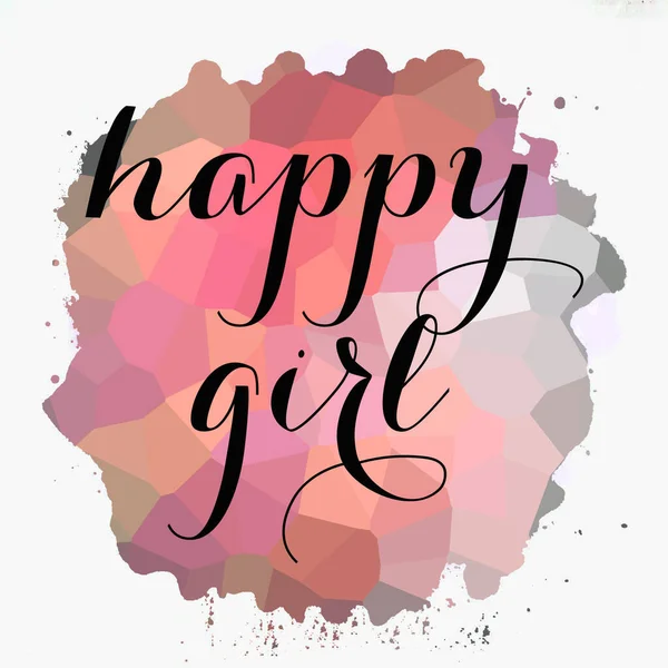 Glückliche Mädchen Text Auf Abstrakten Bunten Hintergrund — Stockfoto