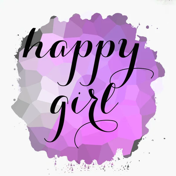 Happy Girl Text Abstract Colorful Background — Stock Photo, Image