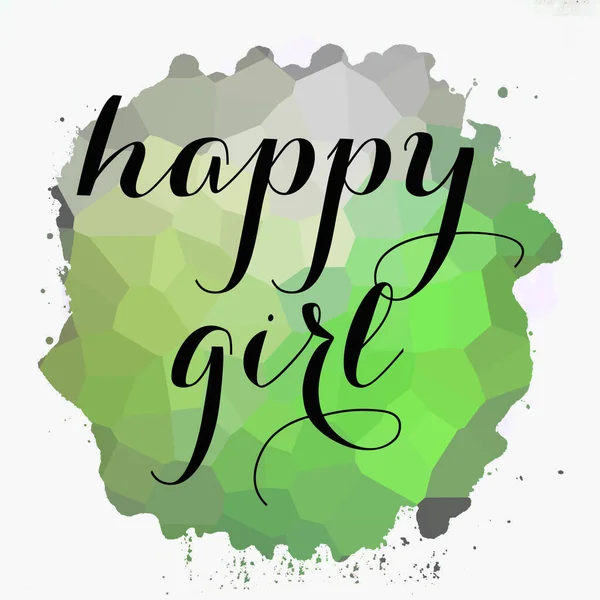 Happy Girl Texte Sur Fond Abstrait Coloré — Photo