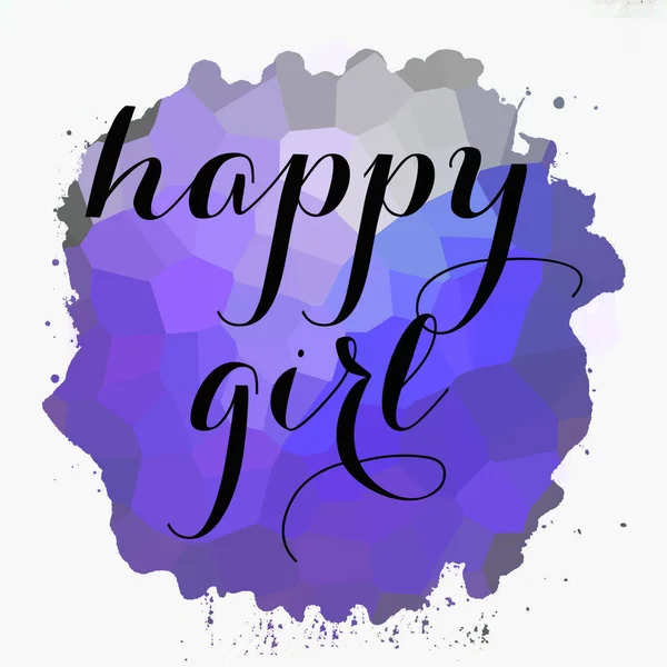 Happy Girl Texte Sur Fond Abstrait Coloré — Photo