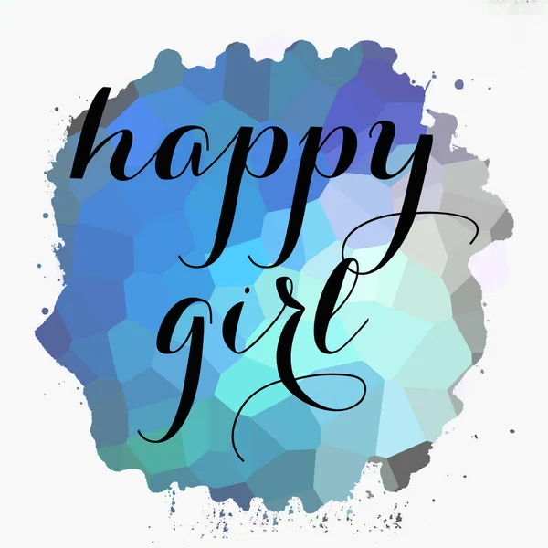 Happy Girl Texte Sur Fond Abstrait Coloré — Photo