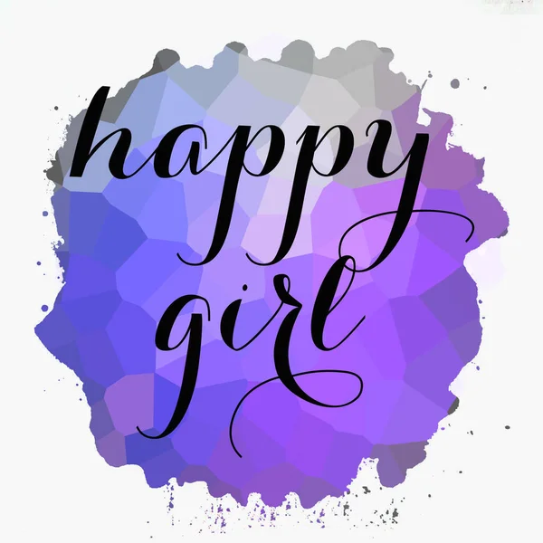 Happy Girl Texte Sur Fond Abstrait Coloré — Photo