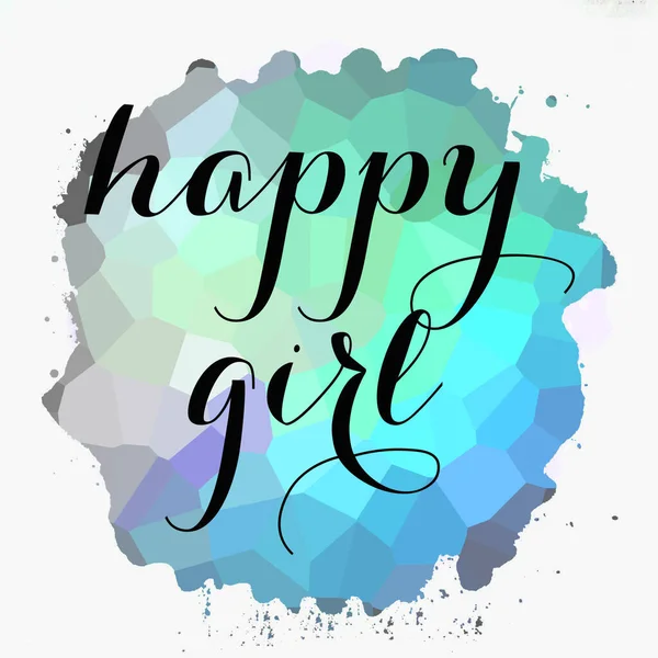 Happy Girl Texte Sur Fond Abstrait Coloré — Photo